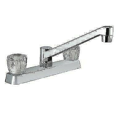 Dura Faucet DF-PK600A-CP RV Kitchen Faucet with Crystal Acrylic Knobs (Chrome)