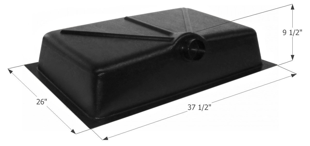 Icon 01586 ABS Plastic 26 Gallon Side Drain Holding Tank with 1-1/4"