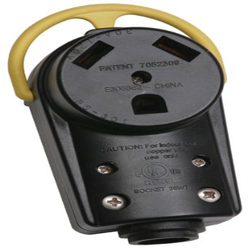 Arcon 18206 30A Black Repl. Electrial Cord Receptacle with Handle