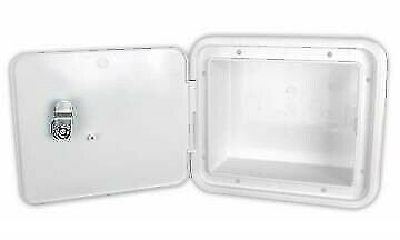 JR Products G8102-A White 6-1/2" H x 7-5/8"W Multi-purpose Access Hatch with Back