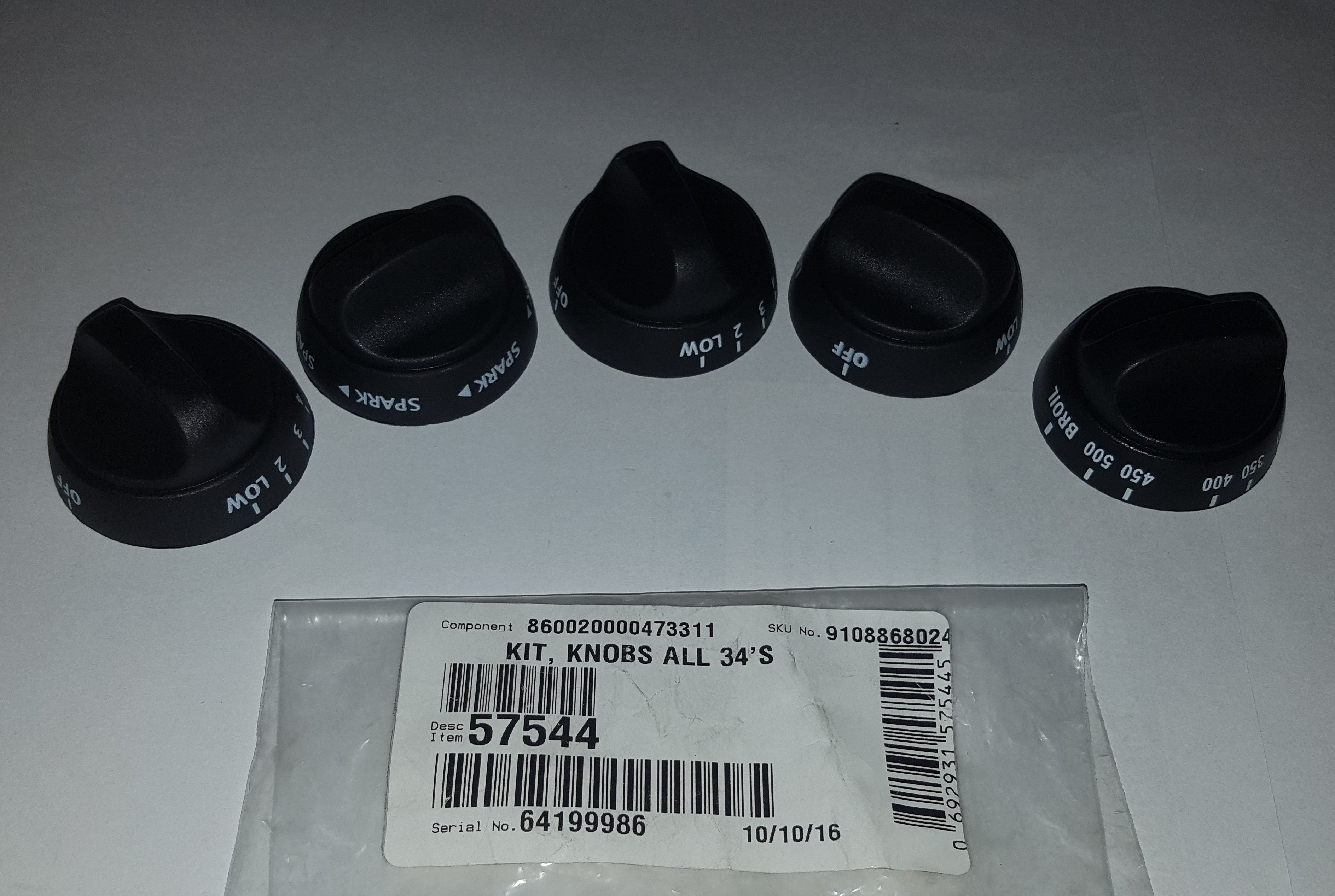 Dometic 51344 Atwood Range Replace Stove and Oven Control Knob Kit
