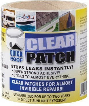 CoFair Products QRCP46 Quick Roof 4" x 6' Clear Patch Tape