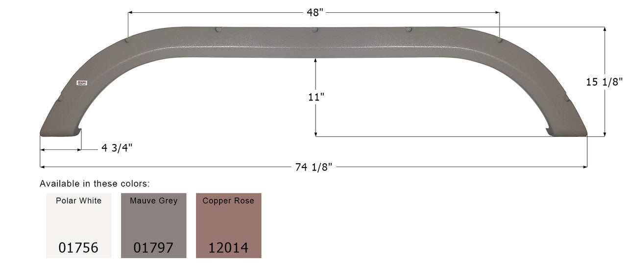 ICON 12014 Carriage Trailer Copper Rose Tandem Fender Skirt - FS1756