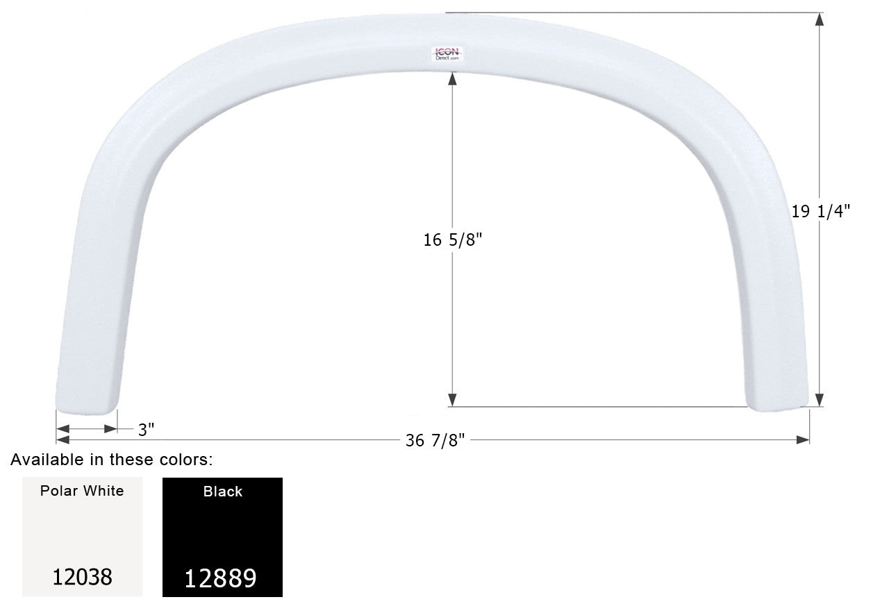 Icon | 12038 | Four Winds Polar White Single Fender Skirt - FS2038