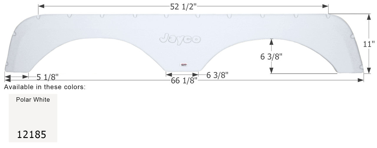 ICON 12185 Jayco Trailer Polar White Tandem Fender Skirt - FS2185