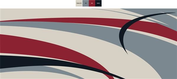Faulkner 53018 8' x 16' Burgundy/Gray Graphic Design Reversible Patio Mat