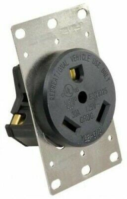 JR Products 15075 30 Amp Female Electrical Wall Receptacle