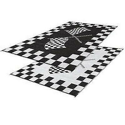 Faulkner 48707 6' x 9' Black and White Checkered Reversible Patio Mat
