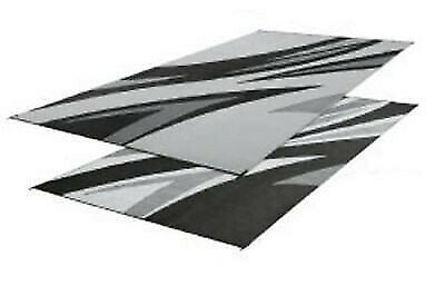 Faulkner 46258 8' x 1 6' Black/Grey Summer Wave Design Reversible Patio Mat