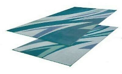 Faulkner 46294 8' x 20' Green/Blue Summer Wave Design Reversible Patio Mat