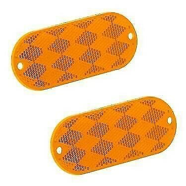 Bargman 74-78-020 Reflector (Class A Oblong Amber with Mounting Holes and Adhesive Back), 2 Pack