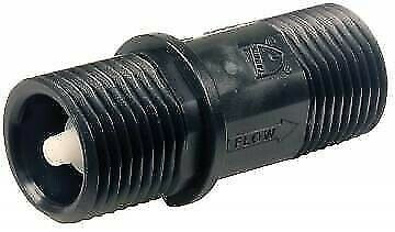 JR Products 1/2" MPT Black Plastic Straight Coupling with Check Valve