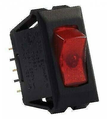 JR Products 12515 Red Illuminated On/Off Switch with Black Bezel