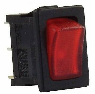 JR Products 12765 Red Mini-Illuminated On/Off Switch with Black Bezel