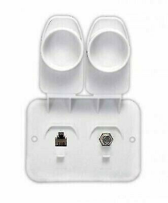 JR Products 543-A-2-A Polar White Exterior Cable/Phone Wall Plate
