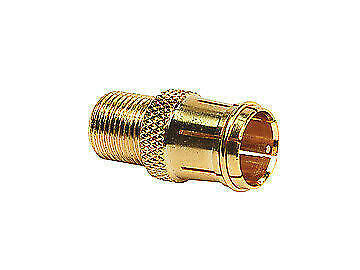 RV Designer T181 Gold Interior Twist to Push On Coaxial Cable Adapter