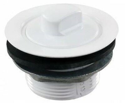JR Products 184030-A 2" White Plastic Tub Strainer with Threaded Stopper