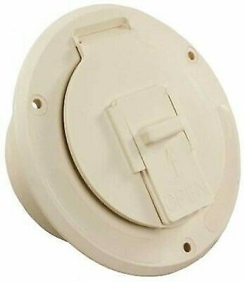JR Products S-23-14-A Colonial White Economy Round Electric Cable Hatch