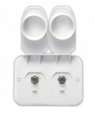 JR Products 543-B-2-A Polar White Dual Cable Wall Plate