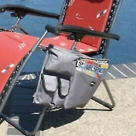 Faulkner 41822 13-5/8" x 16-5/8" Gray UV Resistant Recliner Chair Storage Pocket