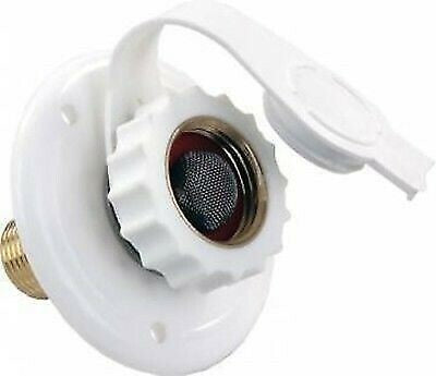 JR Products 62145 1/2" MPT Lead Free White City Water Flange