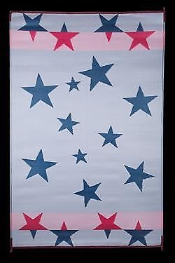 Faulkner 68872 9' x 12' Red/White/Blue Stars and Strips Reversible Patio Mat