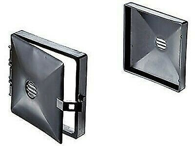 RV Designer E490 4" Black Vented Bumper Plug with with Hinged Door