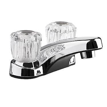 Dura Faucet DF-PL700A-CP RV Bathroom Faucet with Crystal Acrylic Knobs (Chrome)
