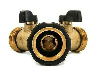 Camco 20123 Brass Water Hose Y-Style Shut-Off Valve