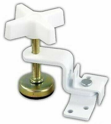 JR Products 20775 White Fold-Out Bunk Door Clamps