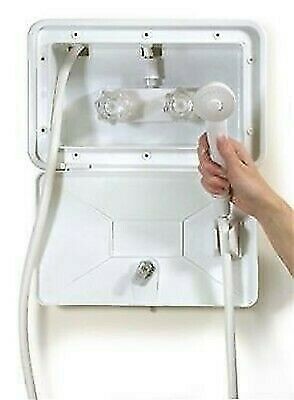 Thetford 36765 White Paintable Outside Shower Kit with Lock