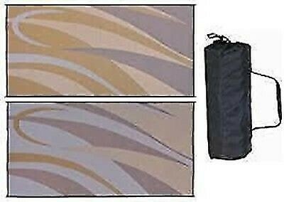 Ming's Mark GB7 8' x 1 6' Brown/Gold Graphic Design Reversible Patio Mat